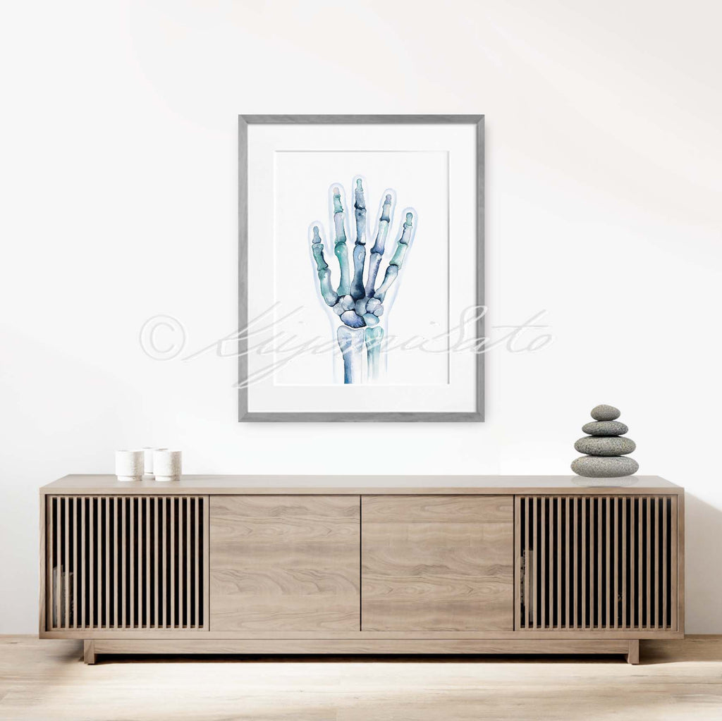 Abstract Art Hand Bones Posterior View