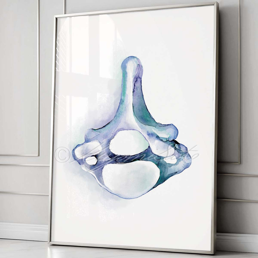 Cervical vertebra Blue abstract art poster