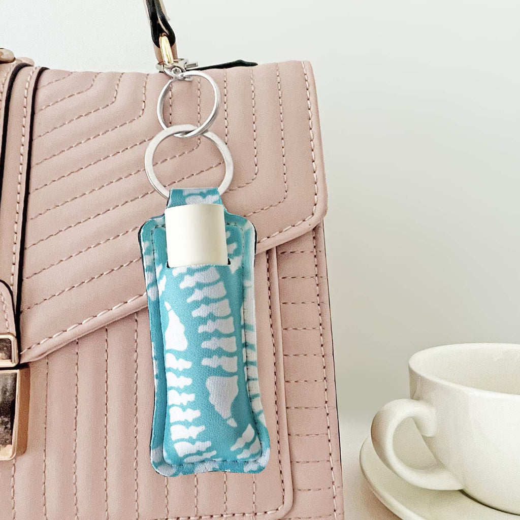 Spine Textile Lip Balm Holder keychain